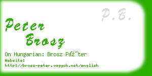 peter brosz business card